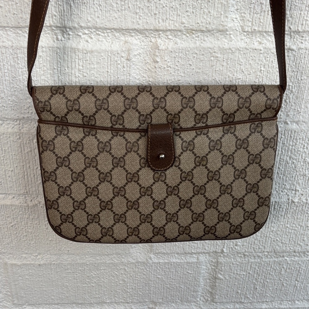 Gucci Canvas GG Guccissima Brown Patterned Envelope Messenger Bag - Picture 5 of 11